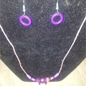 Purple Jewelry beaded set 